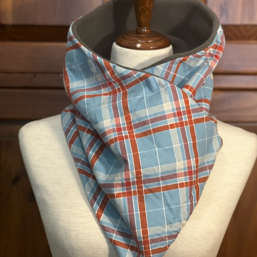 Blue and Red Plaid Men's Scarf